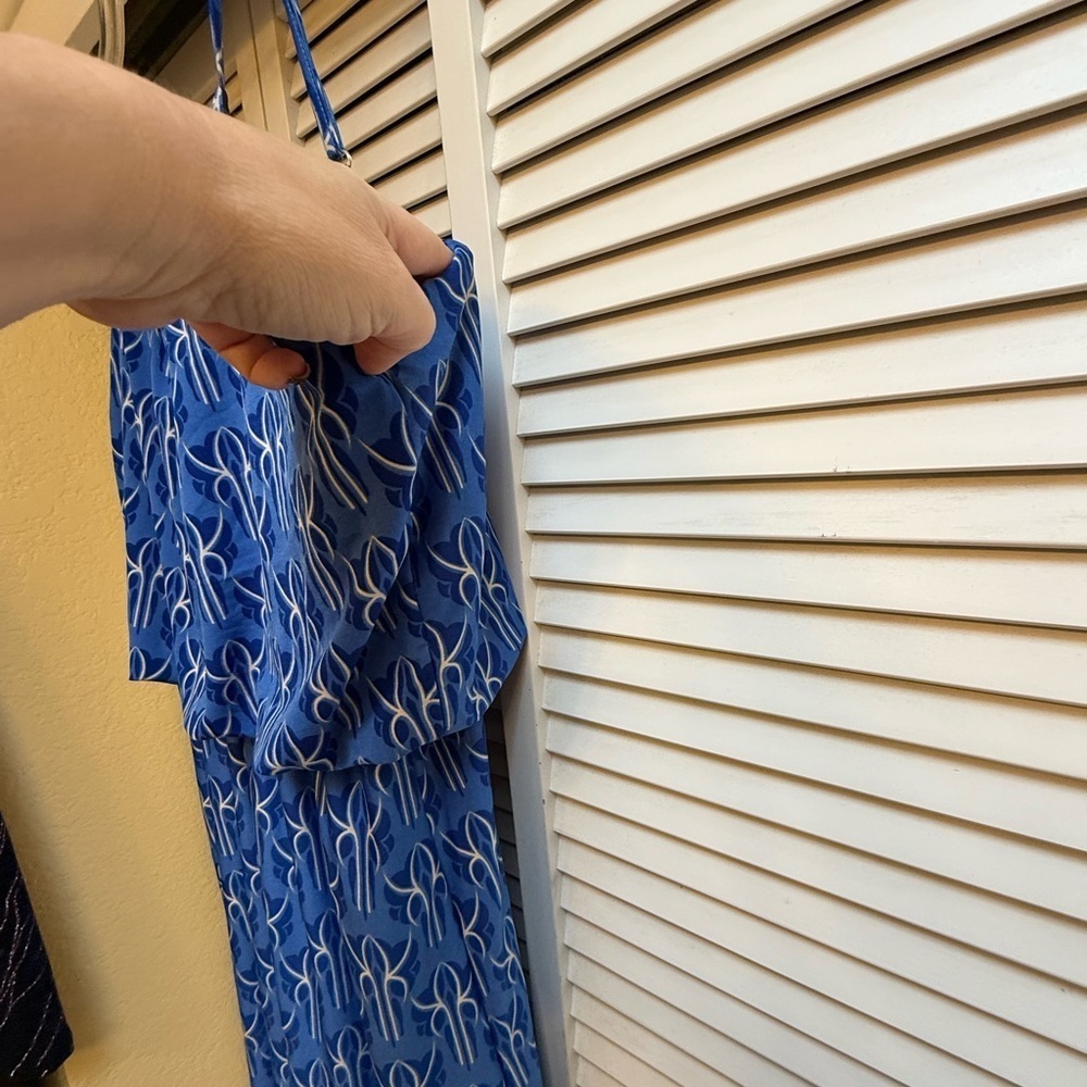 Blue Patterned Maxi Dress - Picture 4 of 10